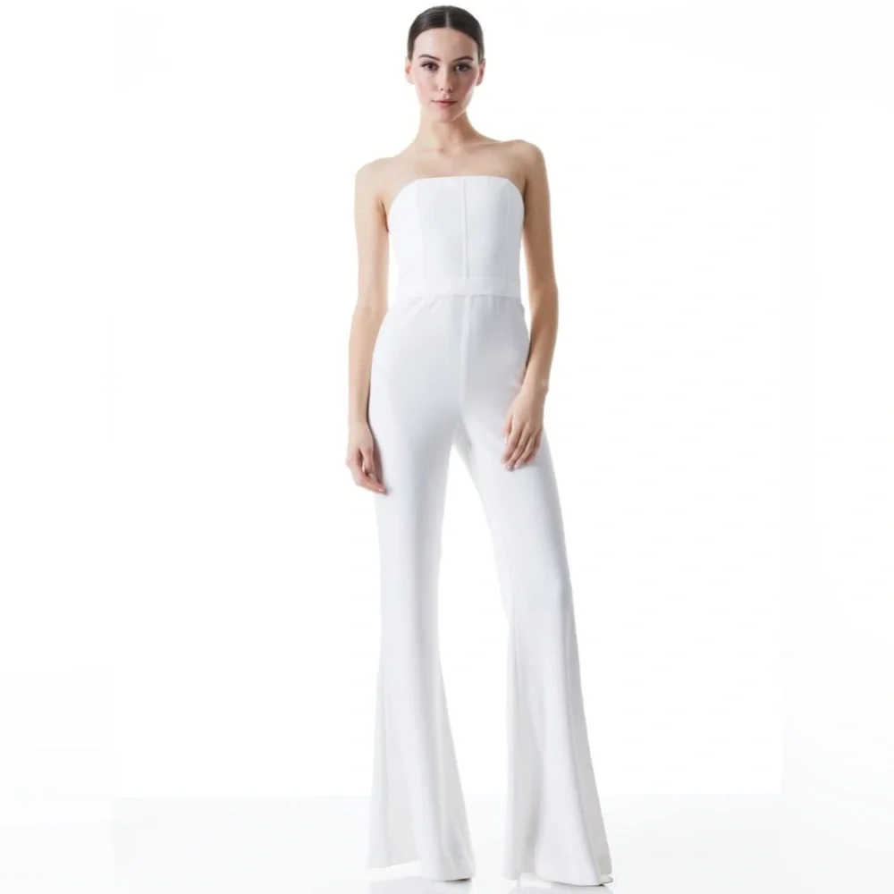 Alice + Olivia Lavera Jumpsuit in Off White, Size 2, BRAND NEW, $495